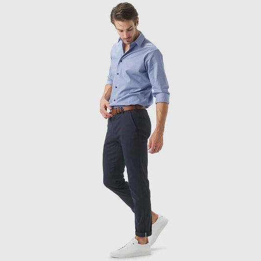 Men's Slim Elastic Ice Silk Casual Pants