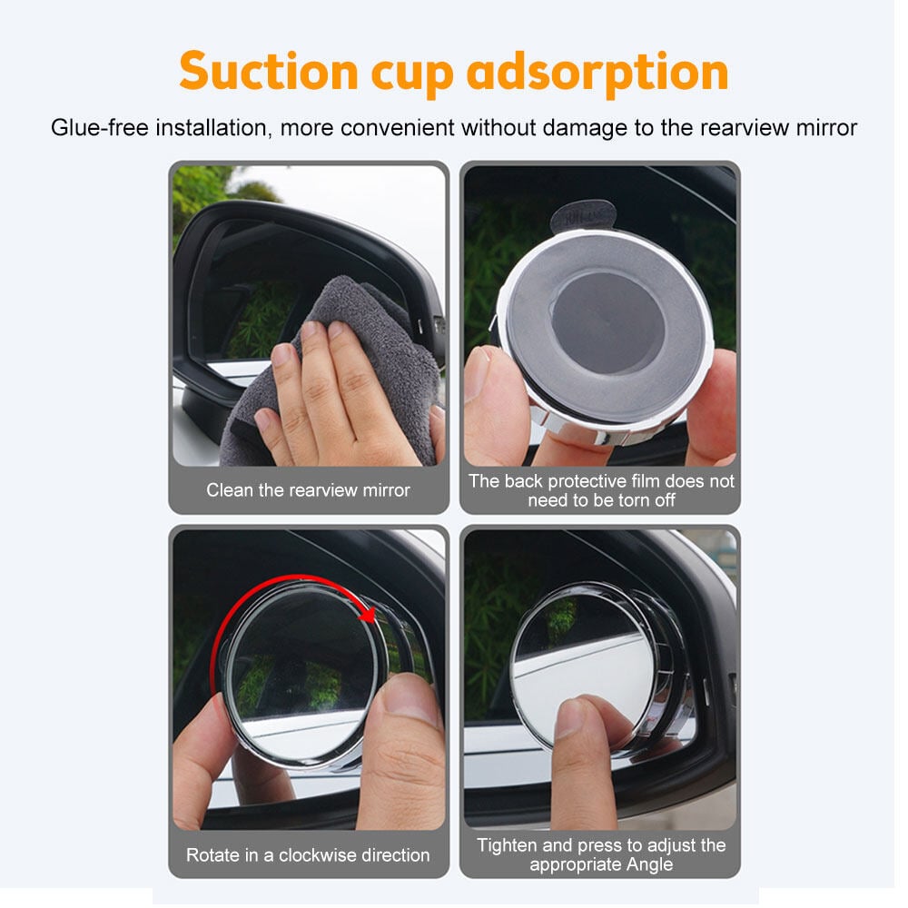 🔥Suction Cup Car Convex Blind Spot Mirror