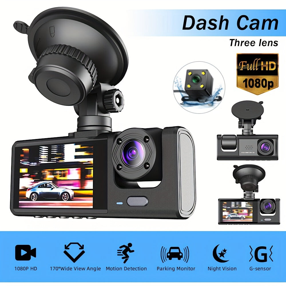 🔥2025 New Arrival🔥 🚗Safe Driving 3 Channel Camera Cycle Video Recorder