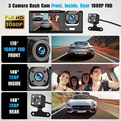 🔥2025 New Arrival🔥 🚗Safe Driving 3 Channel Camera Cycle Video Recorder