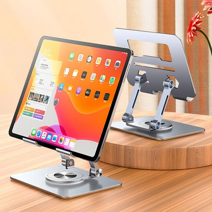 Multi-functional aluminum alloy swivel stand for laptops, tablets, monitors and more.