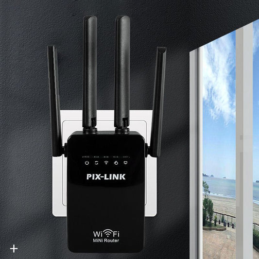 Quad Antenna WiFi Signal Booster! The signal can go through walls and is stable.