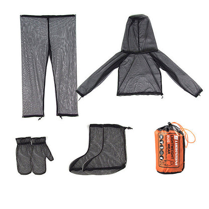 Outdoor Lightweight Anti-Mosquito Jacket & Pants & Shoe Covers & Mitts