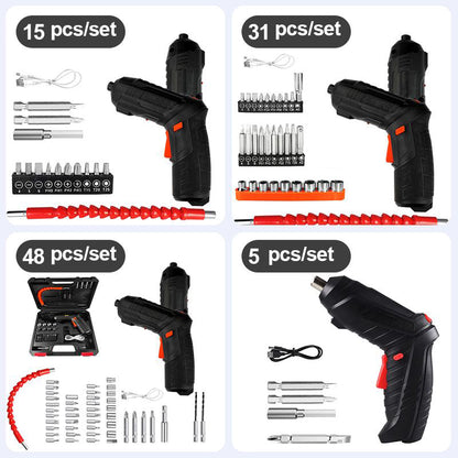 Home Essentials! USB Charging, Battery Powered and Rotatable Screwdriver Set