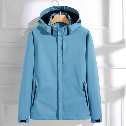 Lightweight full-zip waterproof hooded jacket