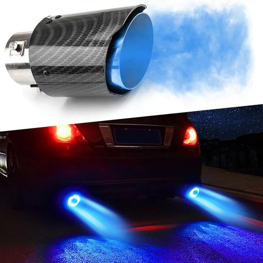 Car Tuning Carbon Fiber LED Light Emitting Exhaust Pipe (High Temperature Resistant)