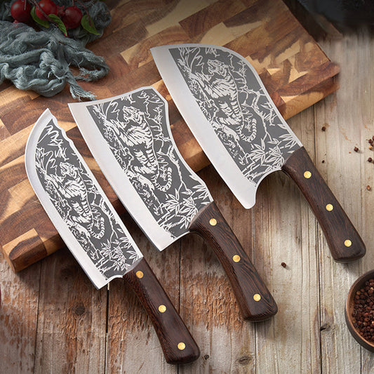 🎄🎅Christmas special offer🎁  Durable Sharp Tiger Pattern Stainless Steel Knife