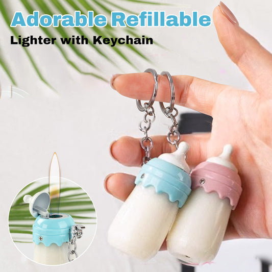 🔥New Hot Selling❤️‍🔥 Adorable Refillable Lighter with Keychain