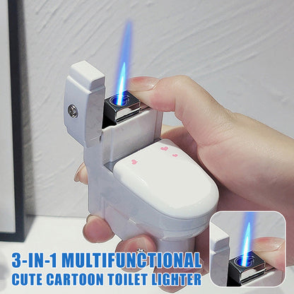 🔥New Hot Selling❤️‍🔥 3-in-1 Multifunctional Cute Cartoon Toilet Lighter