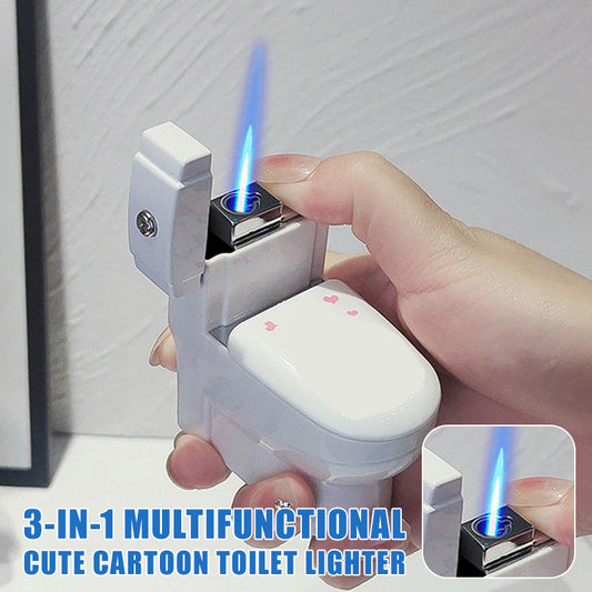 🔥New Hot Selling❤️‍🔥 3-in-1 Multifunctional Cute Cartoon Toilet Lighter