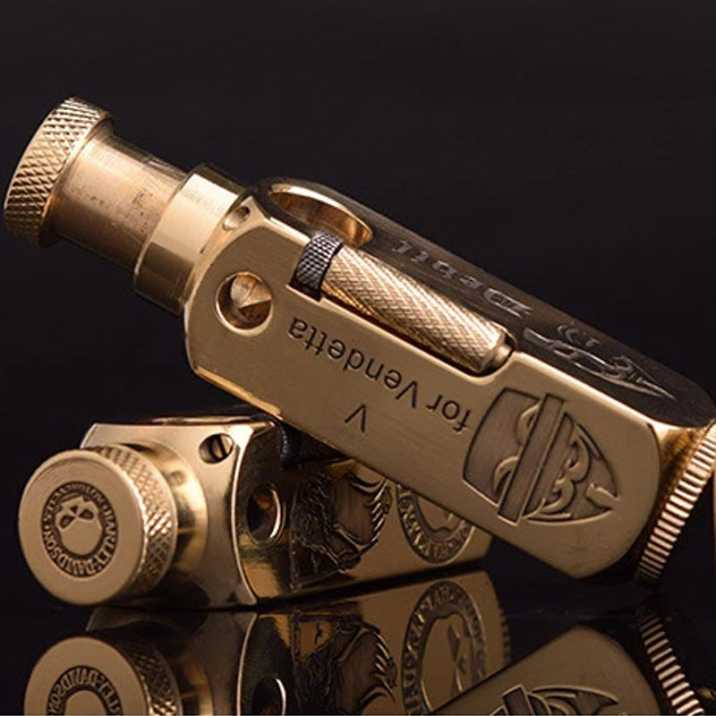 🔥New Hot Selling❤️‍🔥 Brass Retro Antique-Style Carved Kerosene Lighter