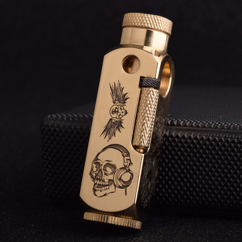 🔥New Hot Selling❤️‍🔥 Brass Retro Antique-Style Carved Kerosene Lighter
