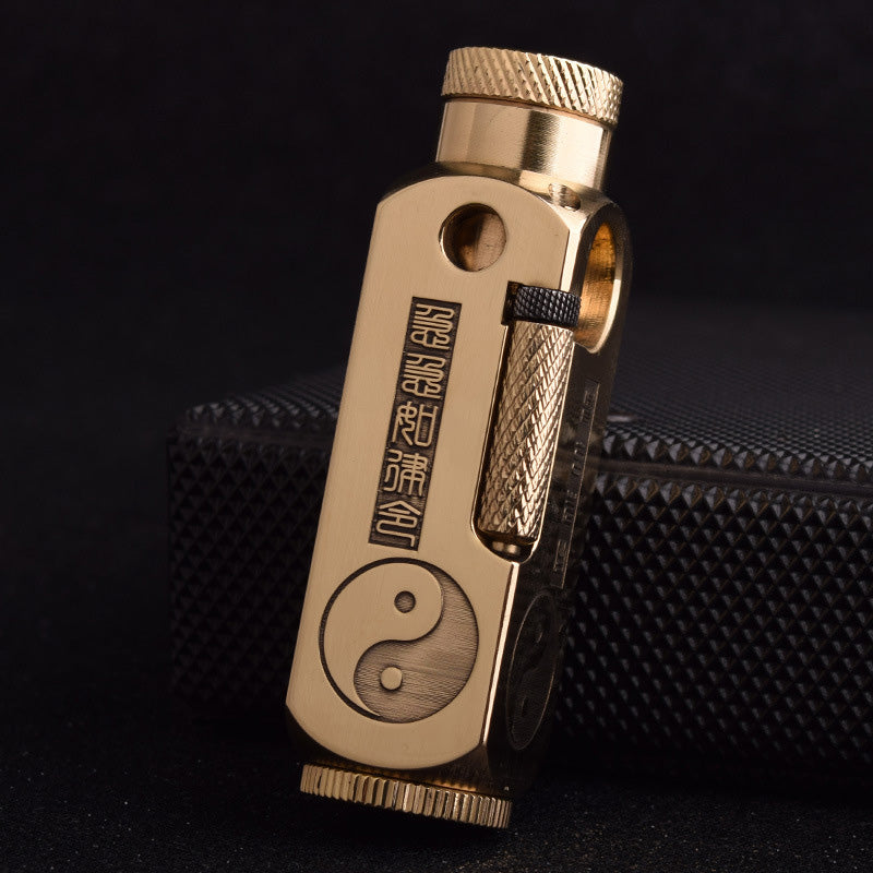 🔥New Hot Selling❤️‍🔥 Brass Retro Antique-Style Carved Kerosene Lighter