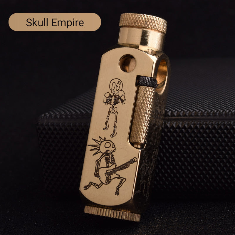 🔥New Hot Selling❤️‍🔥 Brass Retro Antique-Style Carved Kerosene Lighter