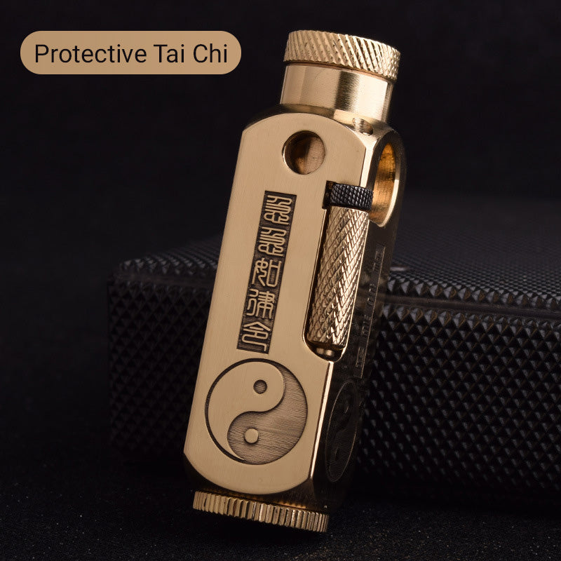 🔥New Hot Selling❤️‍🔥 Brass Retro Antique-Style Carved Kerosene Lighter