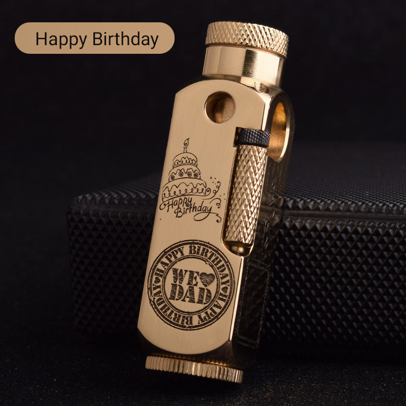 🔥New Hot Selling❤️‍🔥 Brass Retro Antique-Style Carved Kerosene Lighter