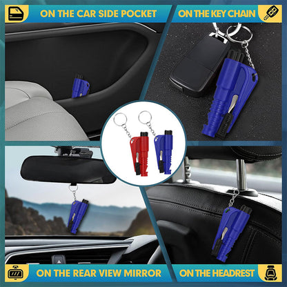 3-in-1 Emergency Car Window Breaker Keychain
