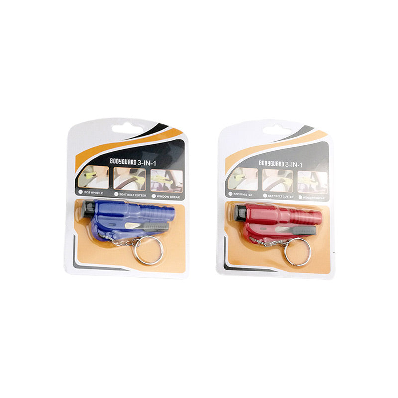 3-in-1 Emergency Car Window Breaker Keychain