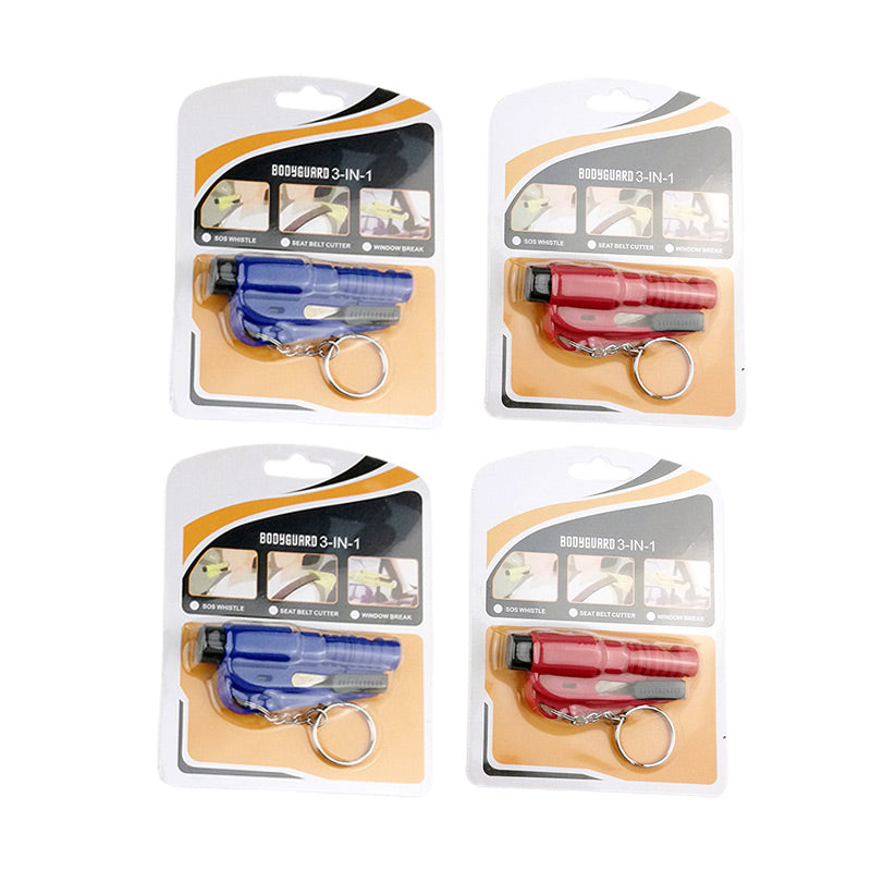 3-in-1 Emergency Car Window Breaker Keychain
